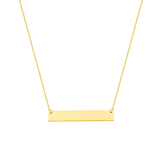 14k Engravable Mini Name Plate Bar Necklace